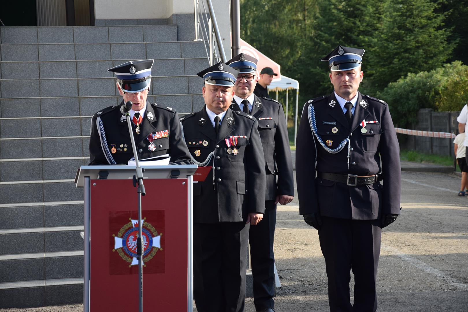 Zdjęcie przedstawia fragment uroczystości 100 lecia OSP Toporowice