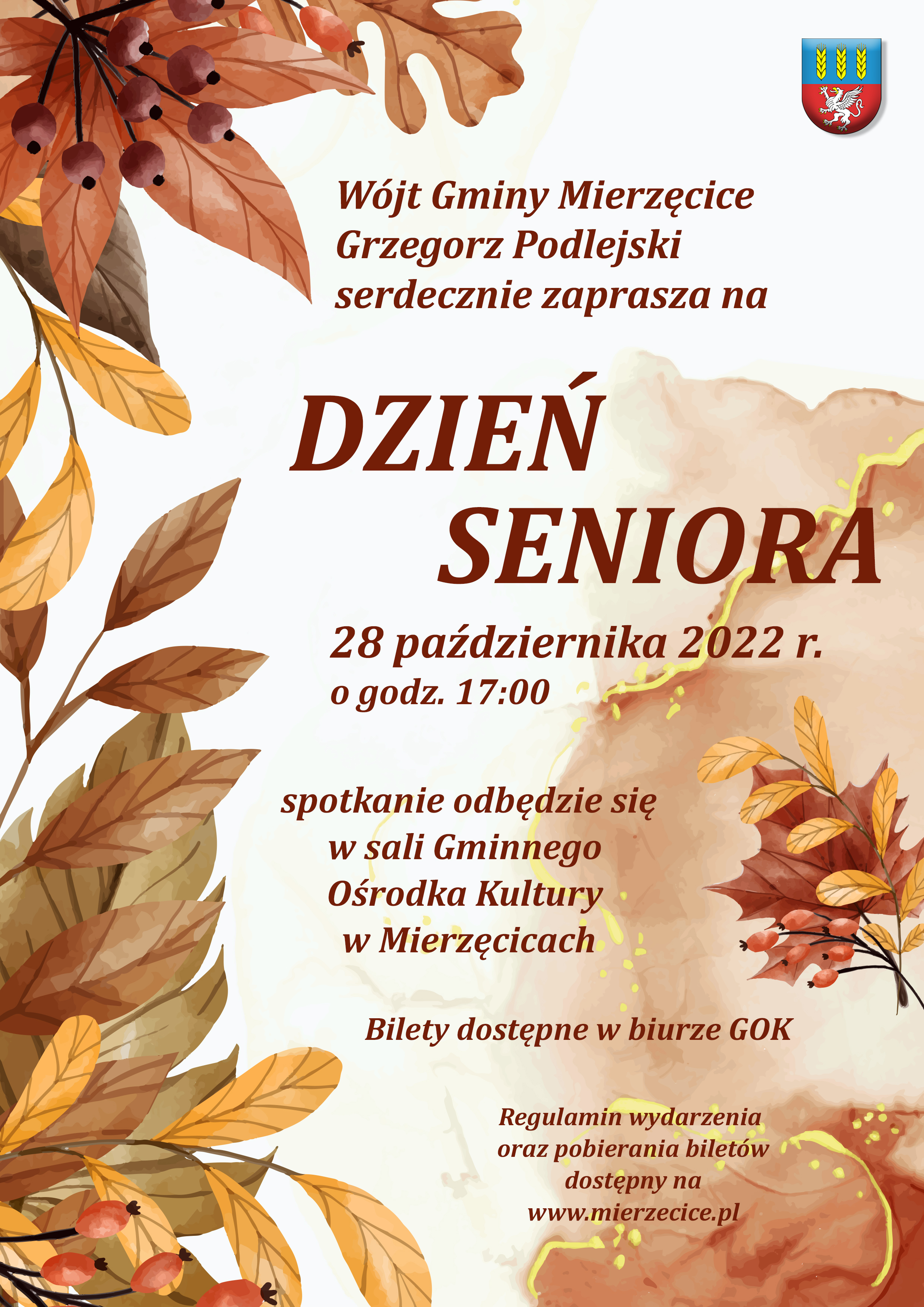 Plakat z zapowiedzią Dnia Seniora
