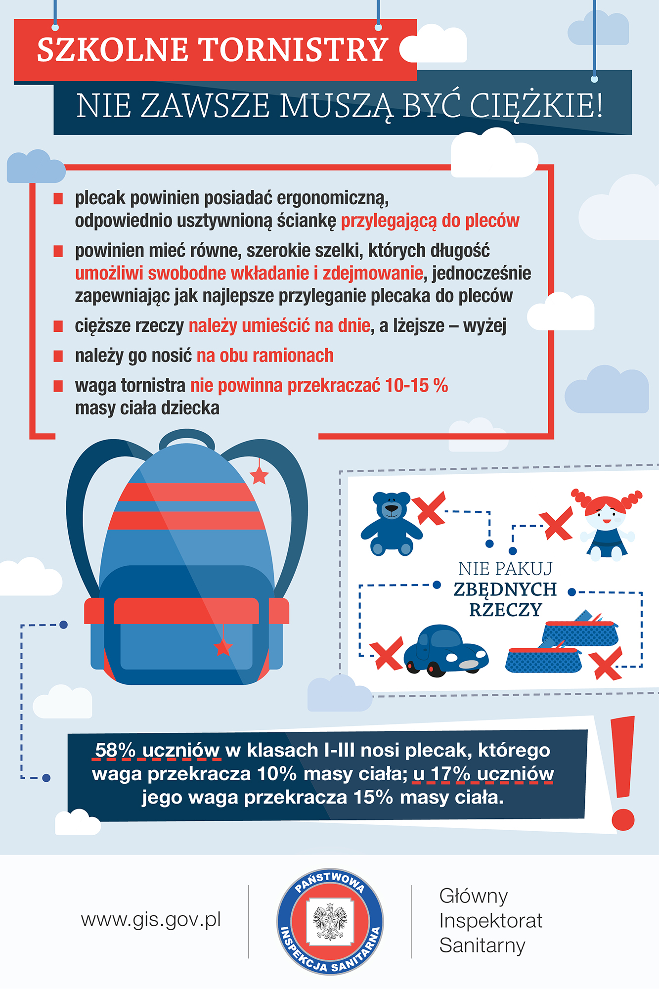 Ulotka informacyjna odnośnie akcji Lekki Tornister