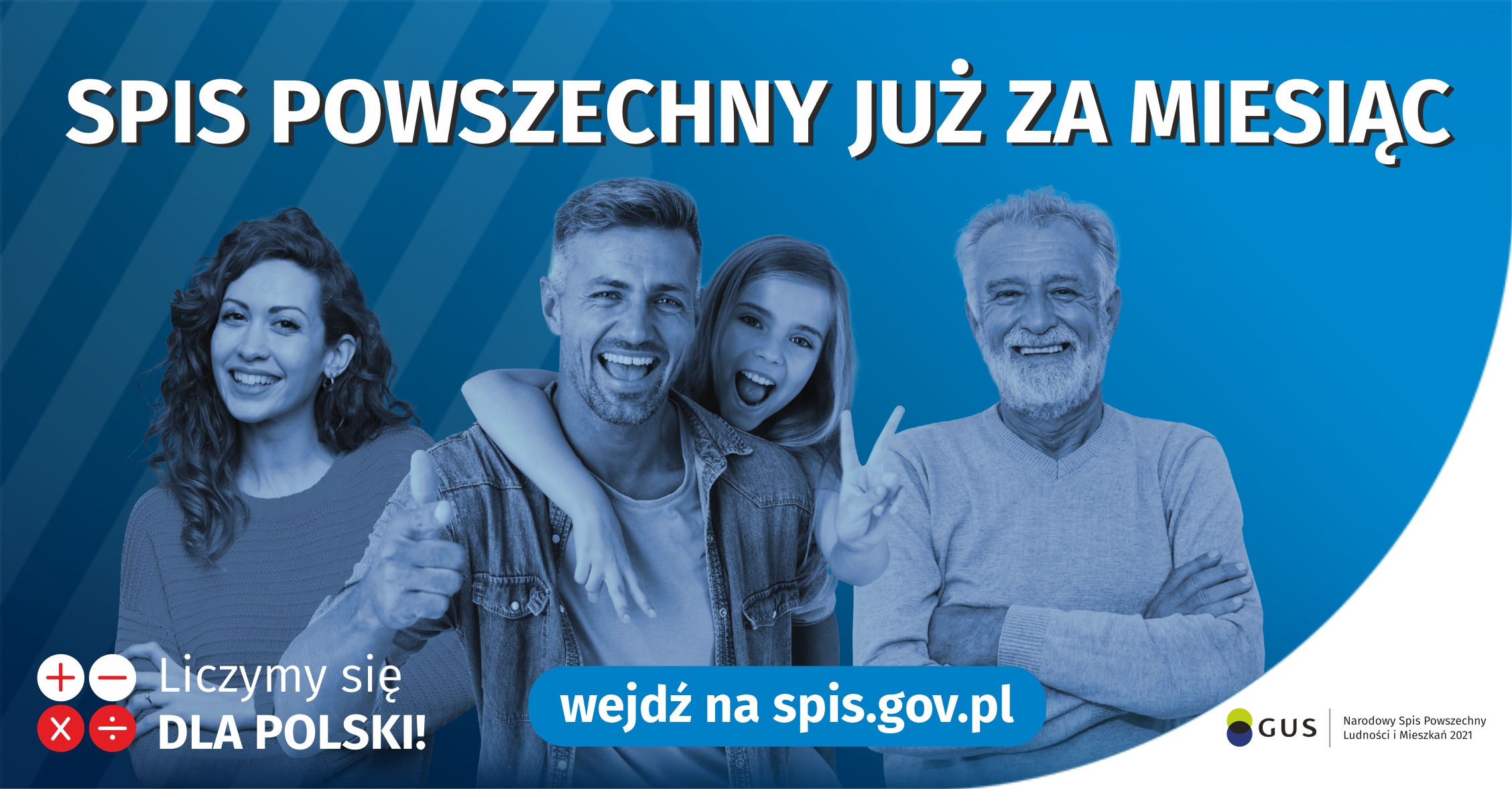 Plakat informujący o terminie Narodowego Spisu Powszechnego