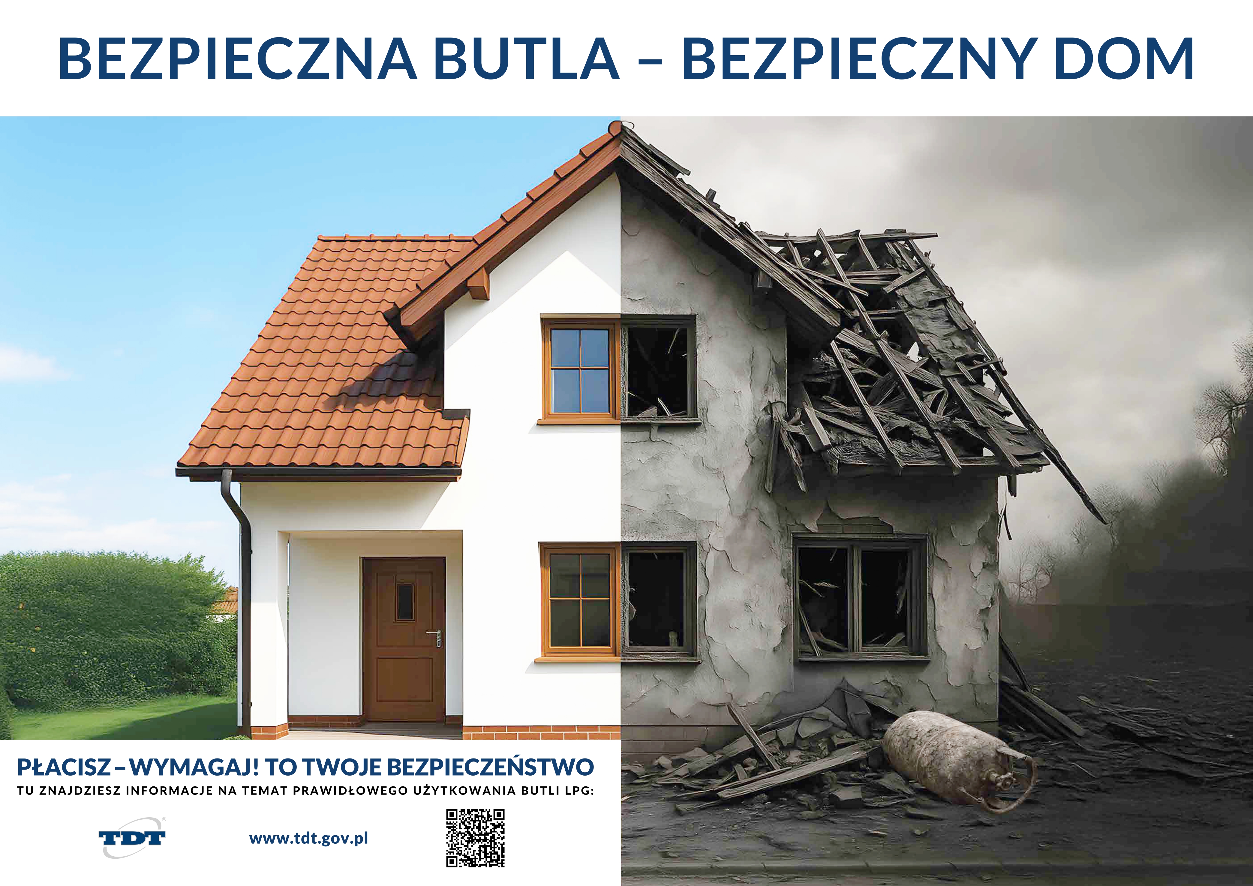 Zdjęcie przedstawia plakat Bezpieczna butla - bezpieczny dom