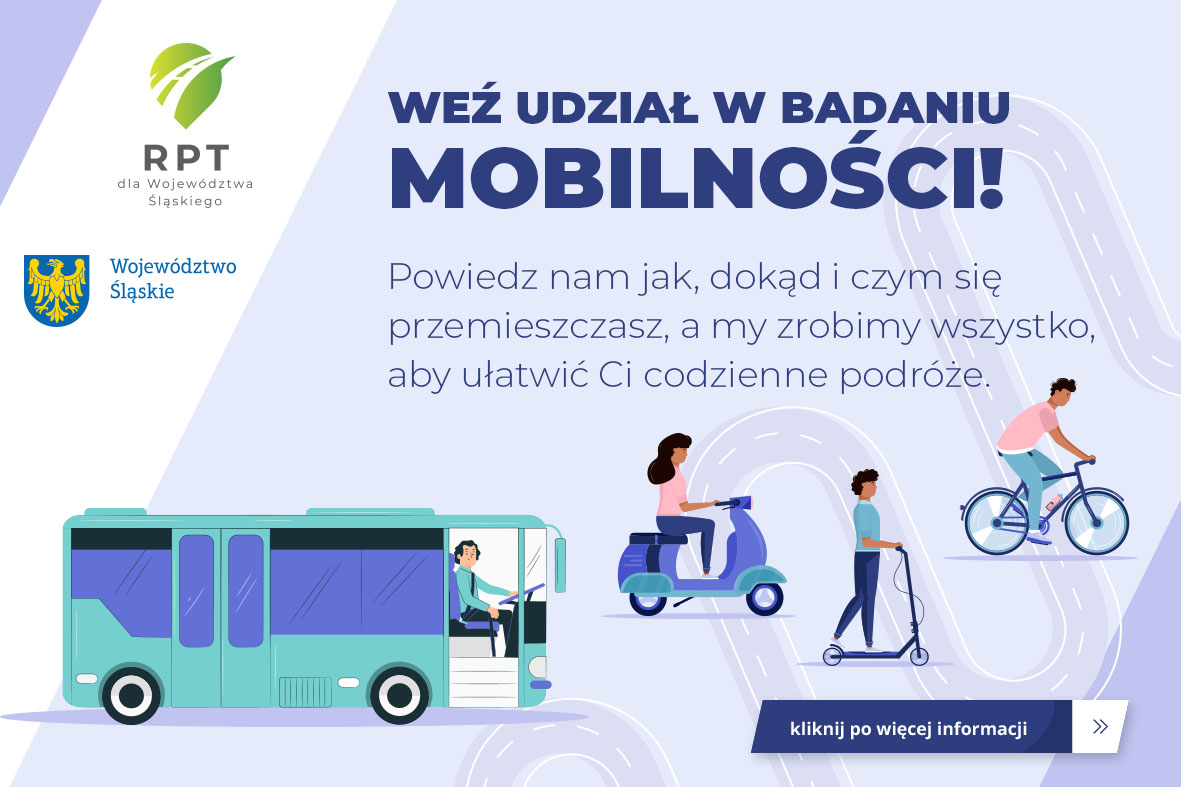 Baner zachęcający do wzięcia udziału w badaniu mobilności