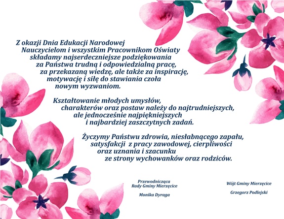 Baner - życzenia z okazji Dnia Edukacji Narodowej