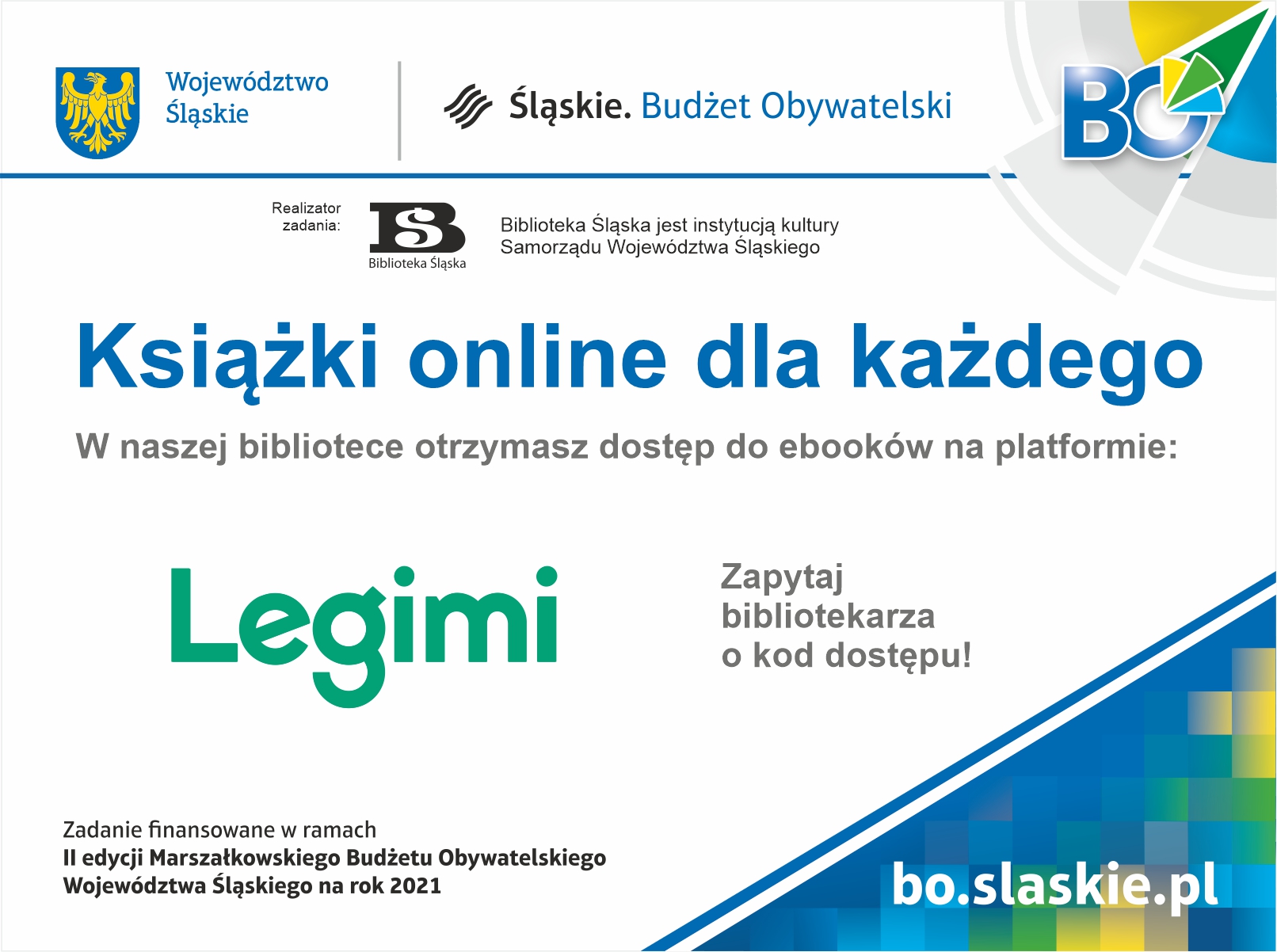 Grafika zachęcająca do logowania się na platformie Legimi