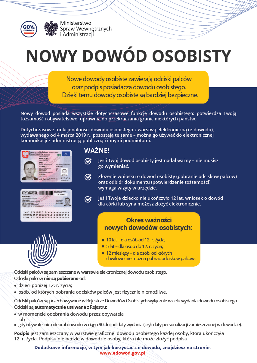 Plakat opisujący nowe dowody osobiste