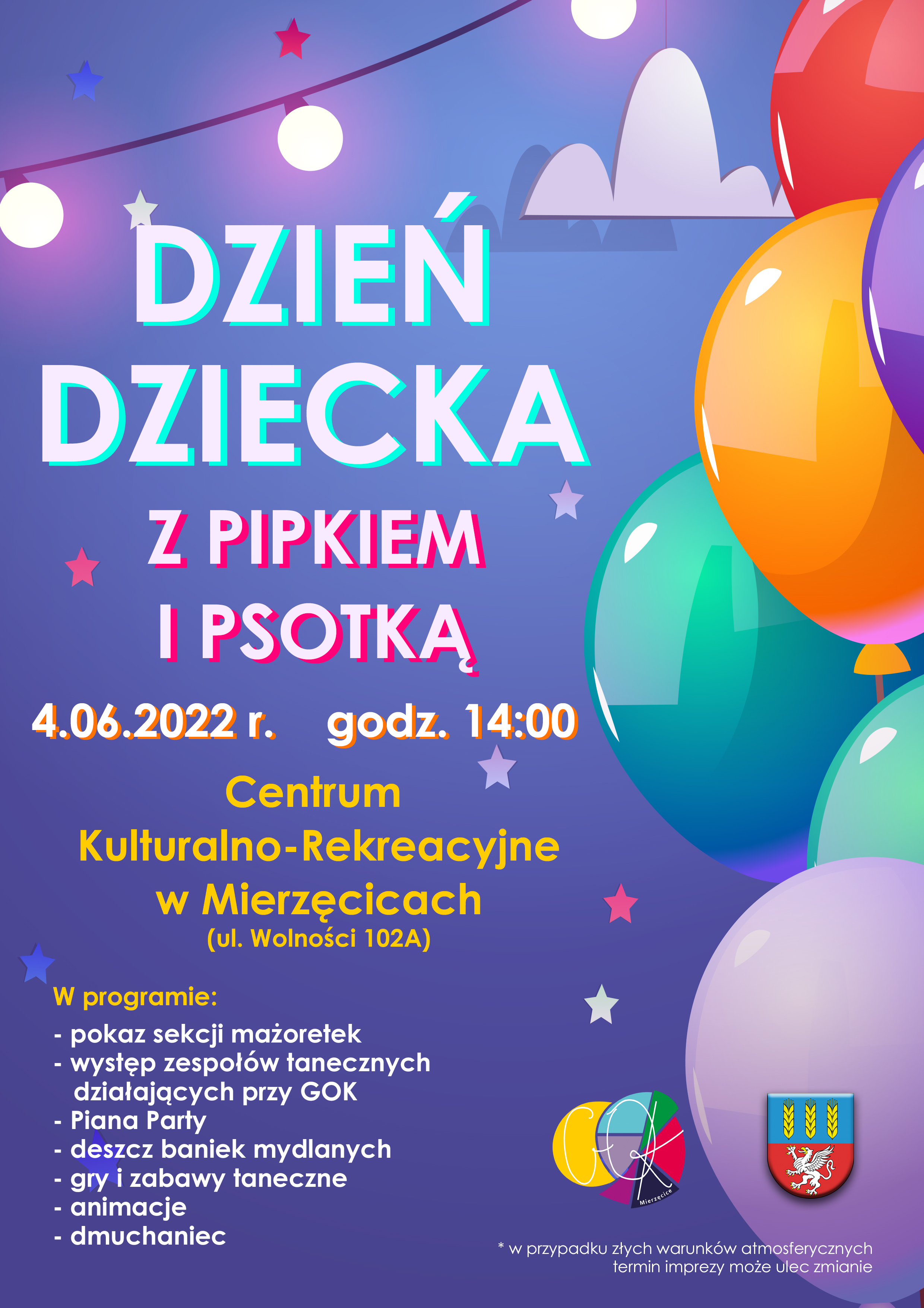 Plakat promujący udział w wydarzeniu Dzień Dziecka