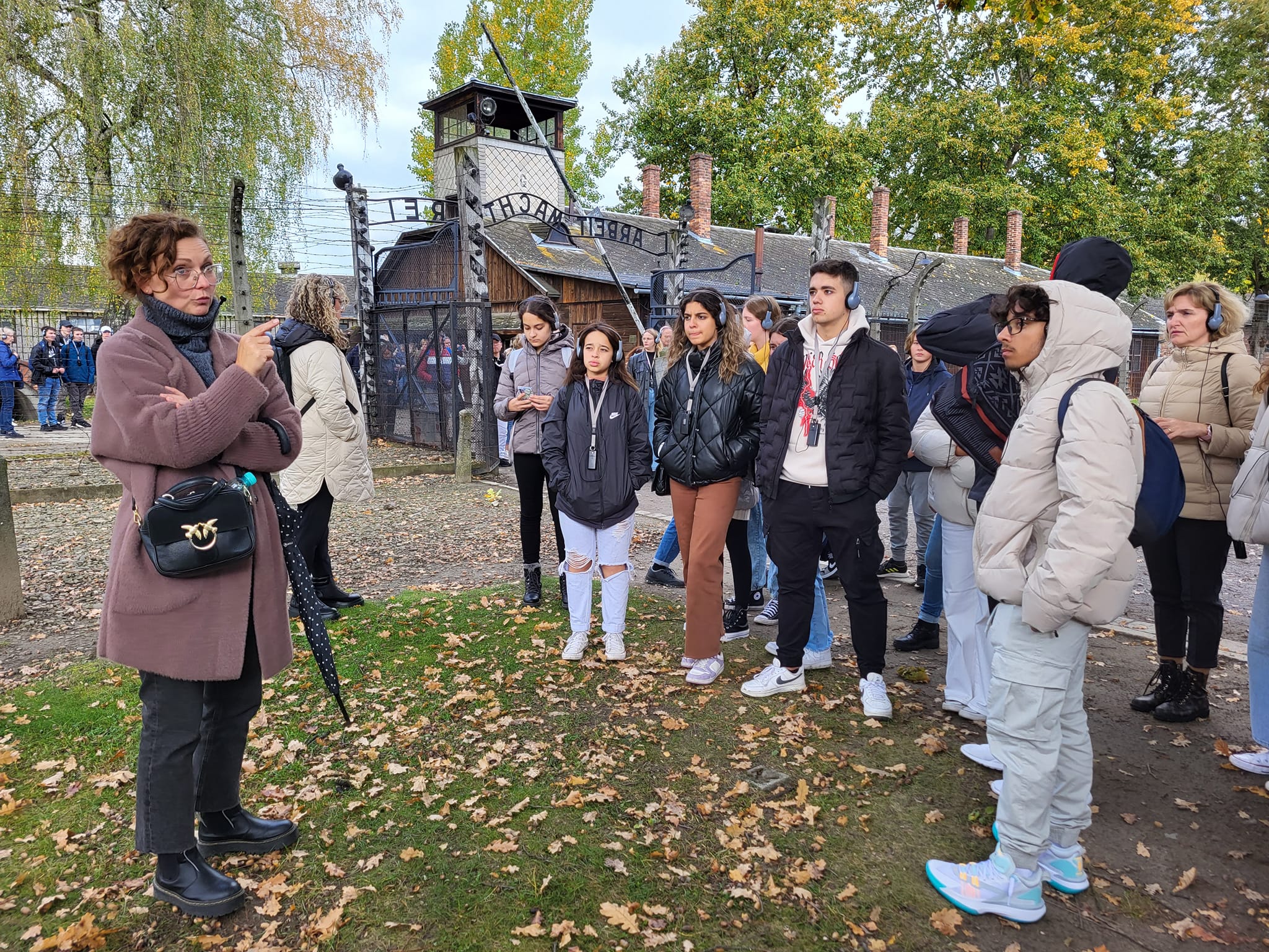 Zdjęcie przedstawiające fragment wykładu w Miejscu Pamięci i Muzeum Auschwitz-Birkenau