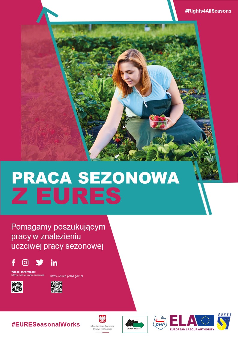 Plakat "Praca sezonowa z eures"