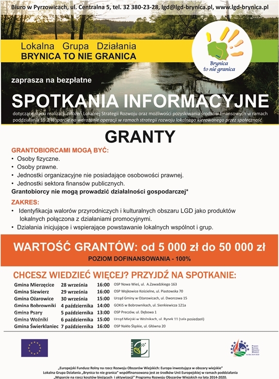 Plakat promujący udział w spotkaniu informacyjnym