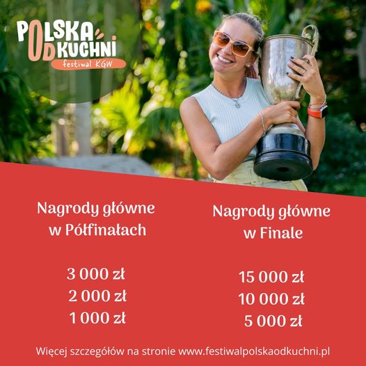 Grafika przedstawiająca nagrody w konkursie: W półfinałach 3000, 2000 oraz 1000 złotych. Nagrody główne w Finale to 15000, 10000 oraz 5000 złotych.