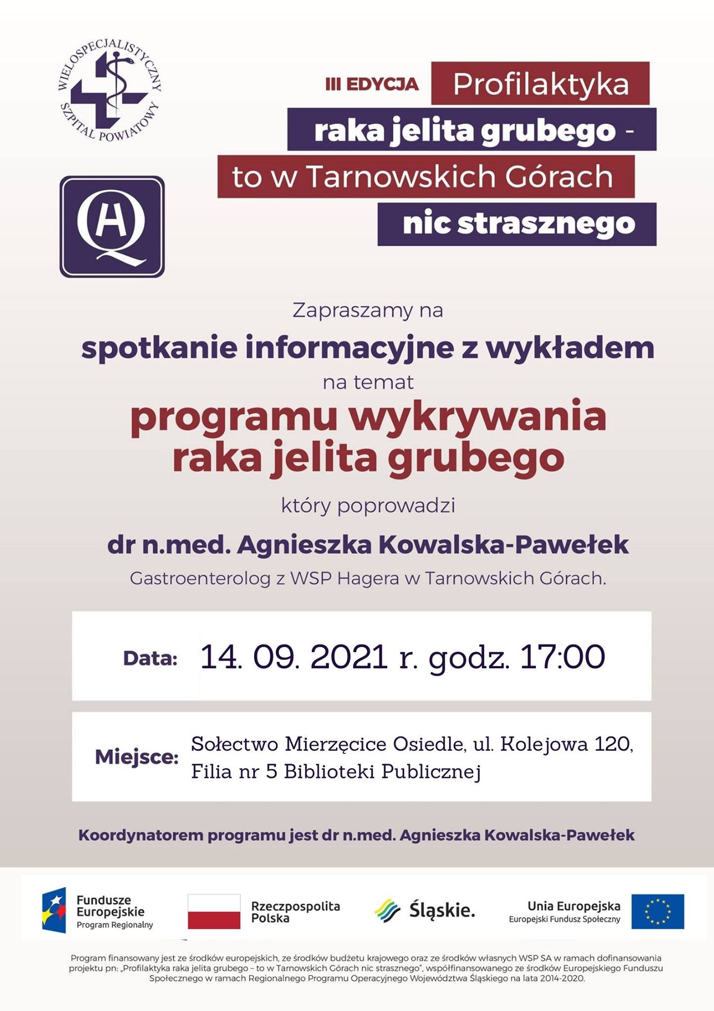 Plakat zachęcający do udziału w wykładzie