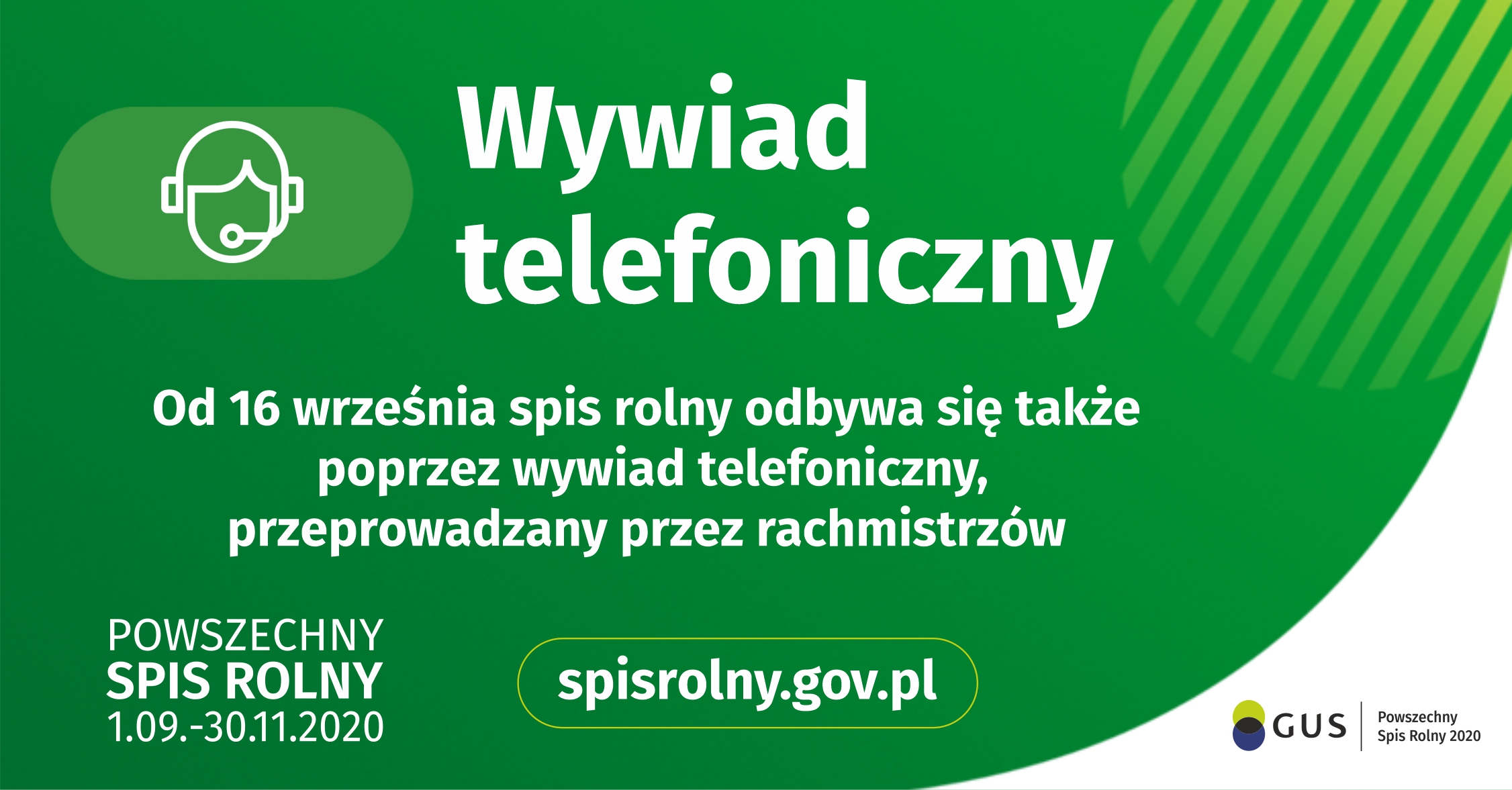 Plakat dotyczący wywiadu telefonicznego w ramach Powszechnego Spisu Rolnego