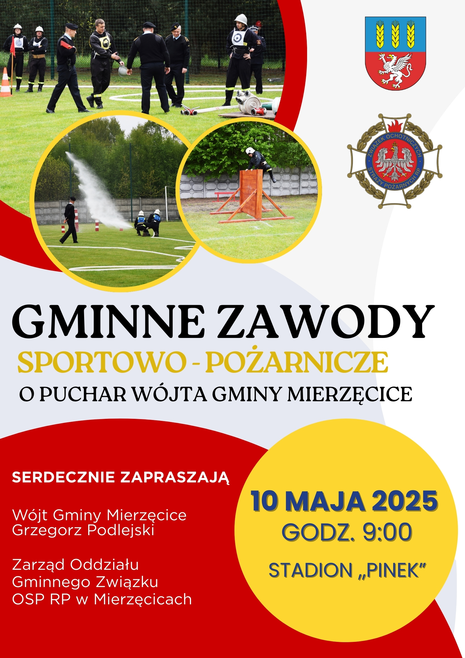 Plakat dotyczący Gminnych Zawodów Sportowo-Pożarniczych o Puchar Wójta Gminy Mierzęcice