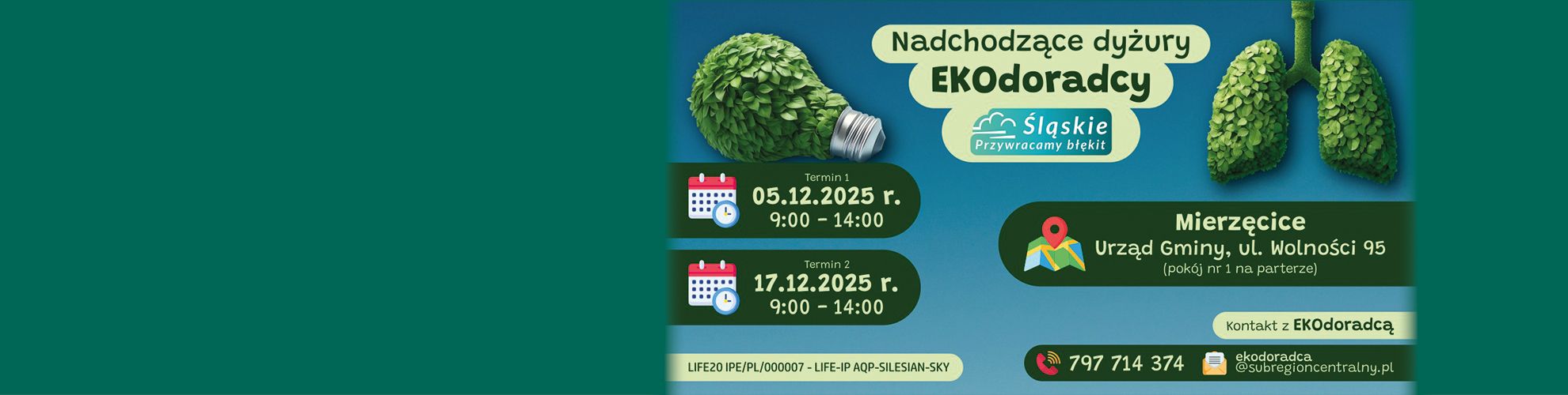 Baner informujący o spotkaniach z ekodoradcą