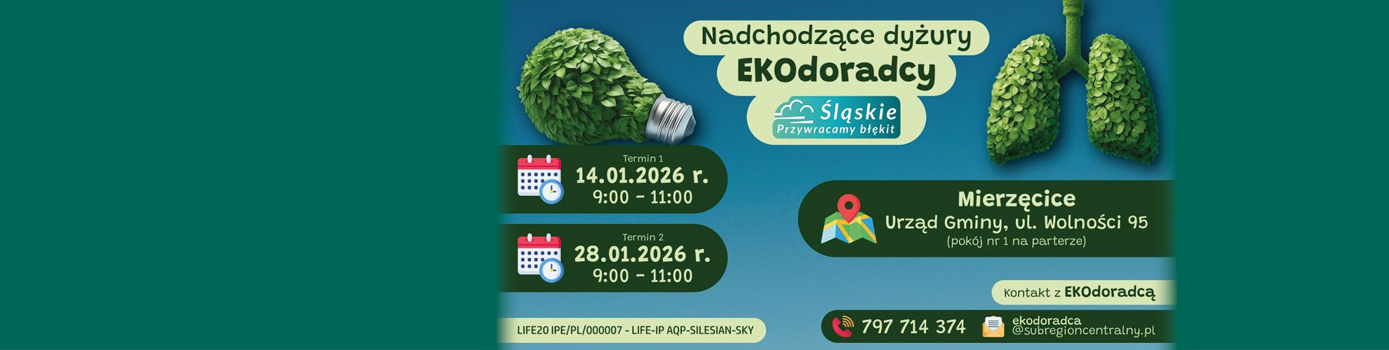 Baner informujący o spotkaniach z ekodoradcą